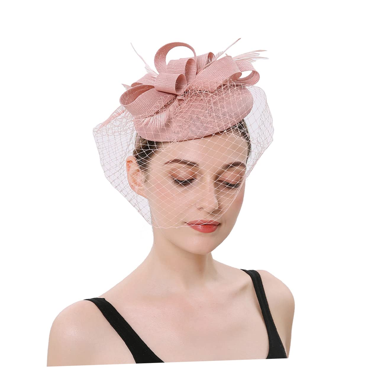 Beavorty 3pezzi Fascinator Rete per Donne Cappello Elegante da Festa per Tea Party e Cocktail Accessorio Femminile Versatile con Fascia e Clip per