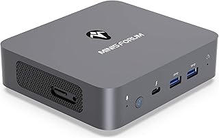 MINISFORUM UN100C Mini PC 12th Gen Alder Lake N100(up to 3.4GHz) Desktop Computer, LPDDR5 16GB RAM 512GB SSD, 2X HDMI, 1x USB-C 4K Triple Display, 2X Gigabit Ethernet Port, 4X USB3.2 Micro Computer