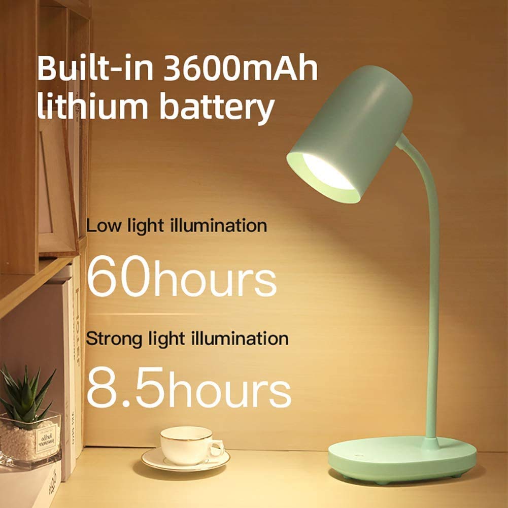 Lampe De Bureau Cactus Rechargeable LED - Protection Des Yeux, Col De Cygne Flexible, Idéale Enfants (Bleu)