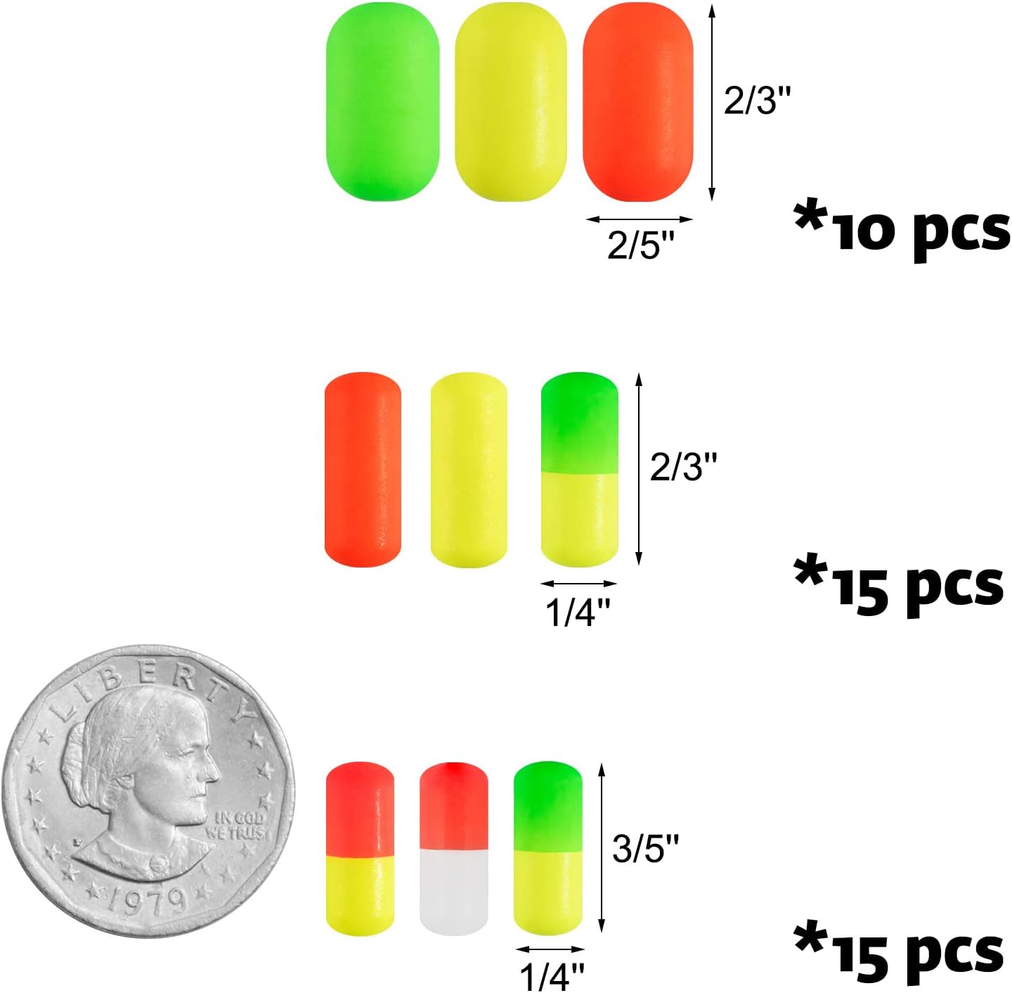 Dr.Fish 120/150 Pieces Fishing Rig Floats Kit Pompano Rig Surf Fishing Floats Walleye Crawler Harness Lure Making Supplies Bullet Shape Oval Foam Bobbers Strike Indicator