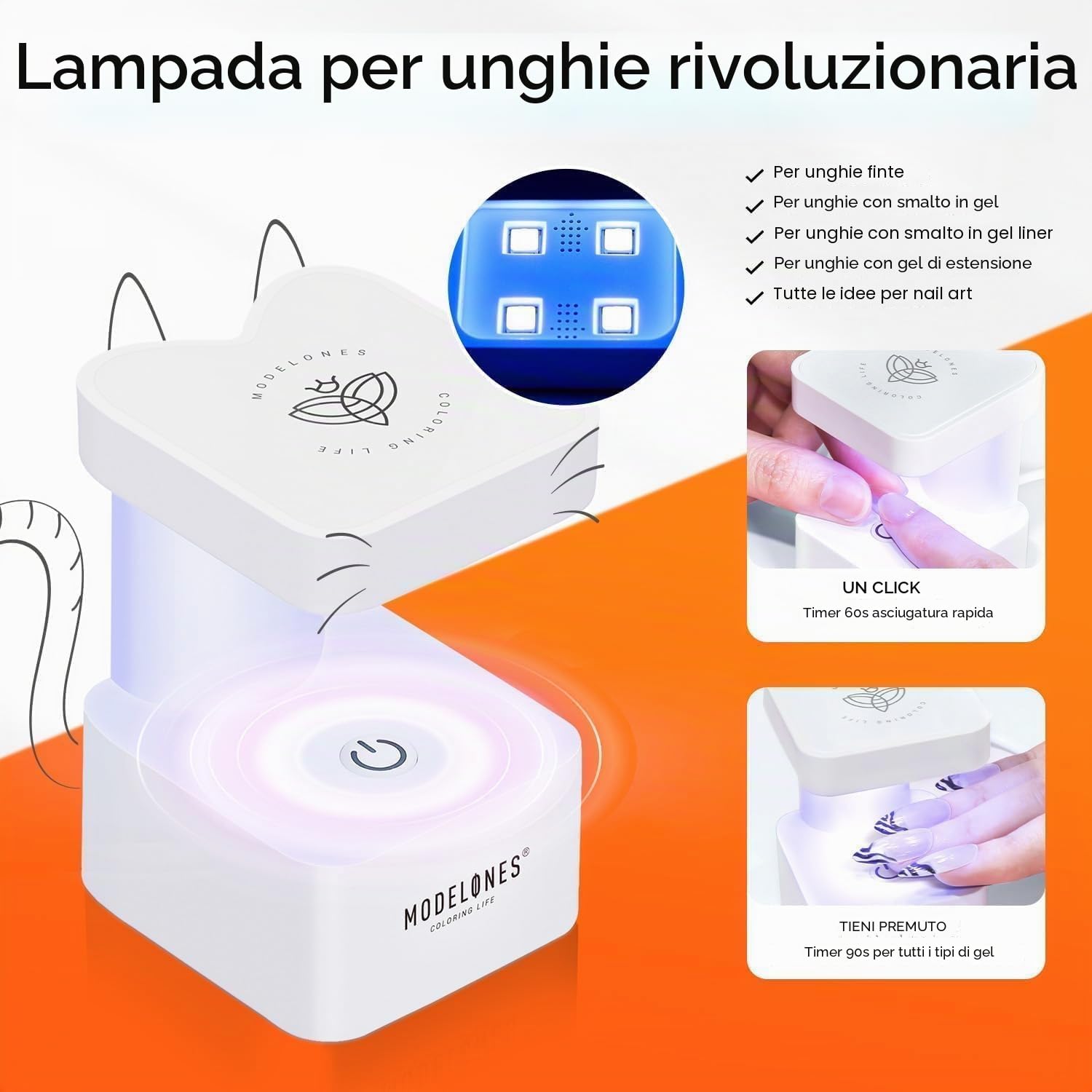 Modelones Unghie Finte con Gel Unghie Kit, 500 PCS Unghie Finte con Colla, Primer per Unghie Lampada LED e Colla per Unghie 4 in 1, Tip Unghie, Estensioni per Unghie, Nail Art kit Mandorla