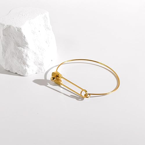 Miniatura 3 de AILUOR Pulsera de gancho de seguridad de moda, estilo vintage punk clásico simple amor pulsera joyería unisex