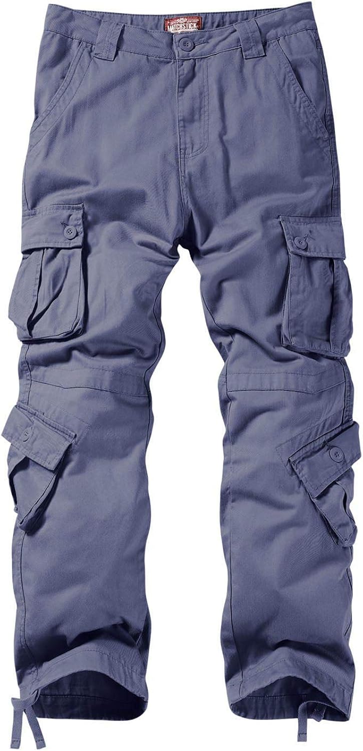 Match Men's Wild Cargo Pants 34 Bluish Gray