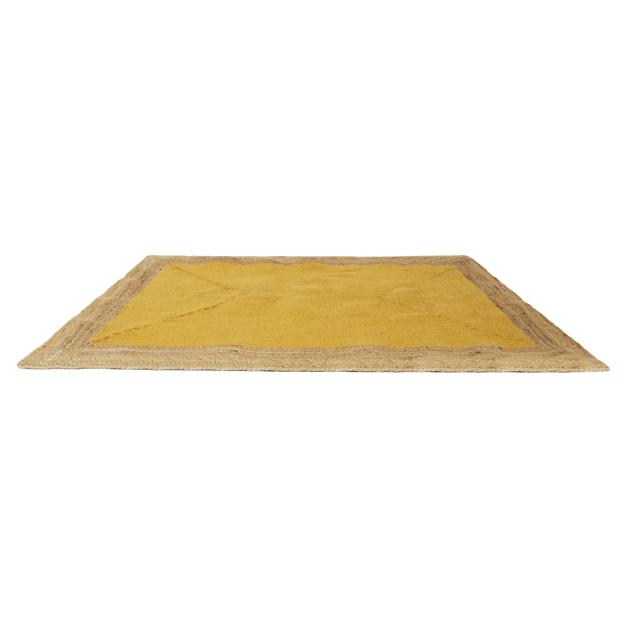HOME DECO FACTORY - Tapis Jute Coton Moutarde 120 x 170 cm TXO0049