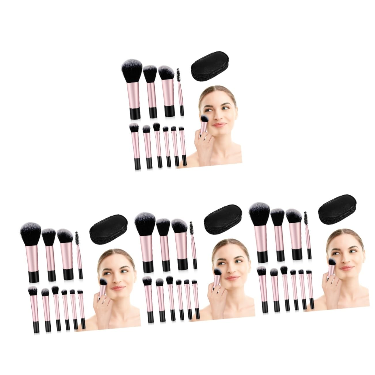 FRCOLOR 40 Uds Mini Juego De Brochas De Maquillaje Mini Brochas De Maquillaje Pequeñas Brochas De Maquillaje Brochas De Maquillaje De Viaje Artículos Esenciales De Viaje Mini Brochas De
