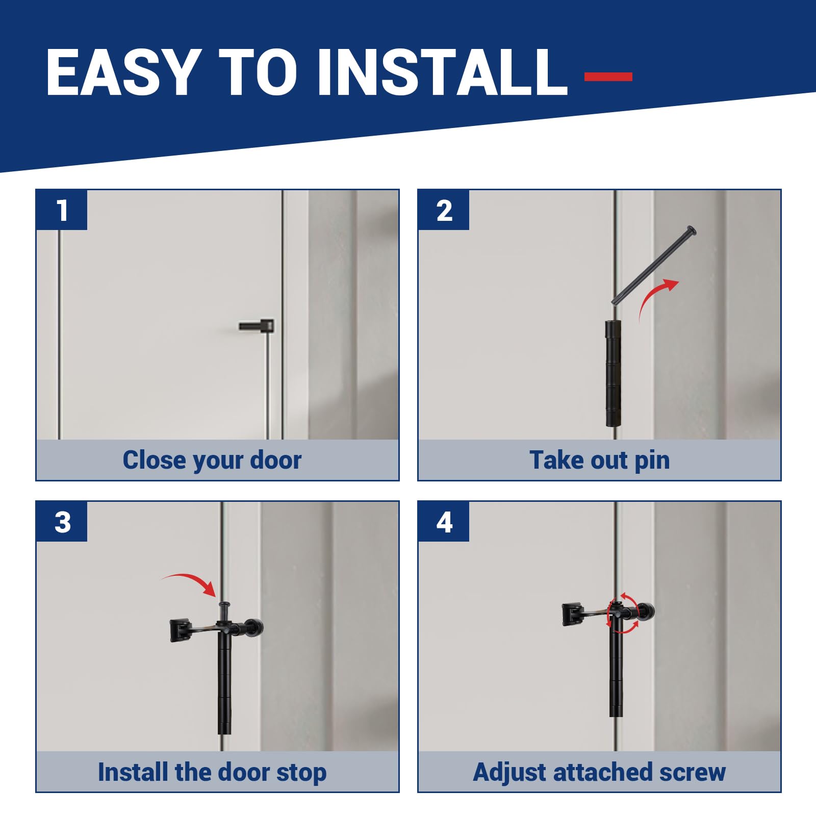 Matte Black Door Stoppers With Rubber Tips HOME MASTER HARDWARE Heavy Duty  3 Inch Solid Door Stops 12 Pack - Matte Black With Rubber Tip Wall  Protection Door Stops, image size:1600x1600