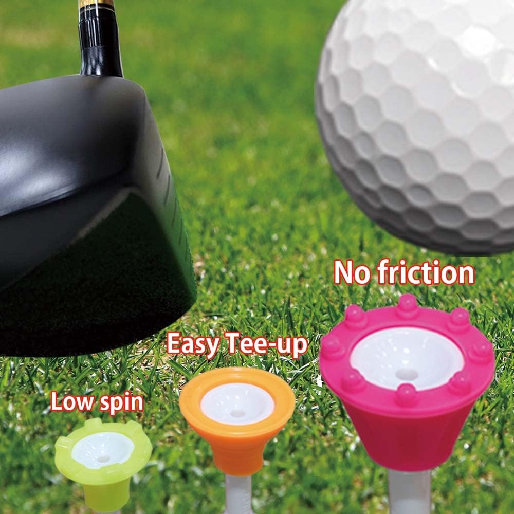 review BIRDIE79 Premium Big Head(Silicone) Golf Tees 3-1/4 | Adjustable 40,50,60mm | Easy Tee Up | Tee Off with Greater Consistency | Excellent Durability | Golf Tee Hanger | 1Pack(9ea Tees + 2ea Figures).
