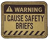 Warning - I Cause Safety Briefs - Embroidered Morale Patch (Multicam)