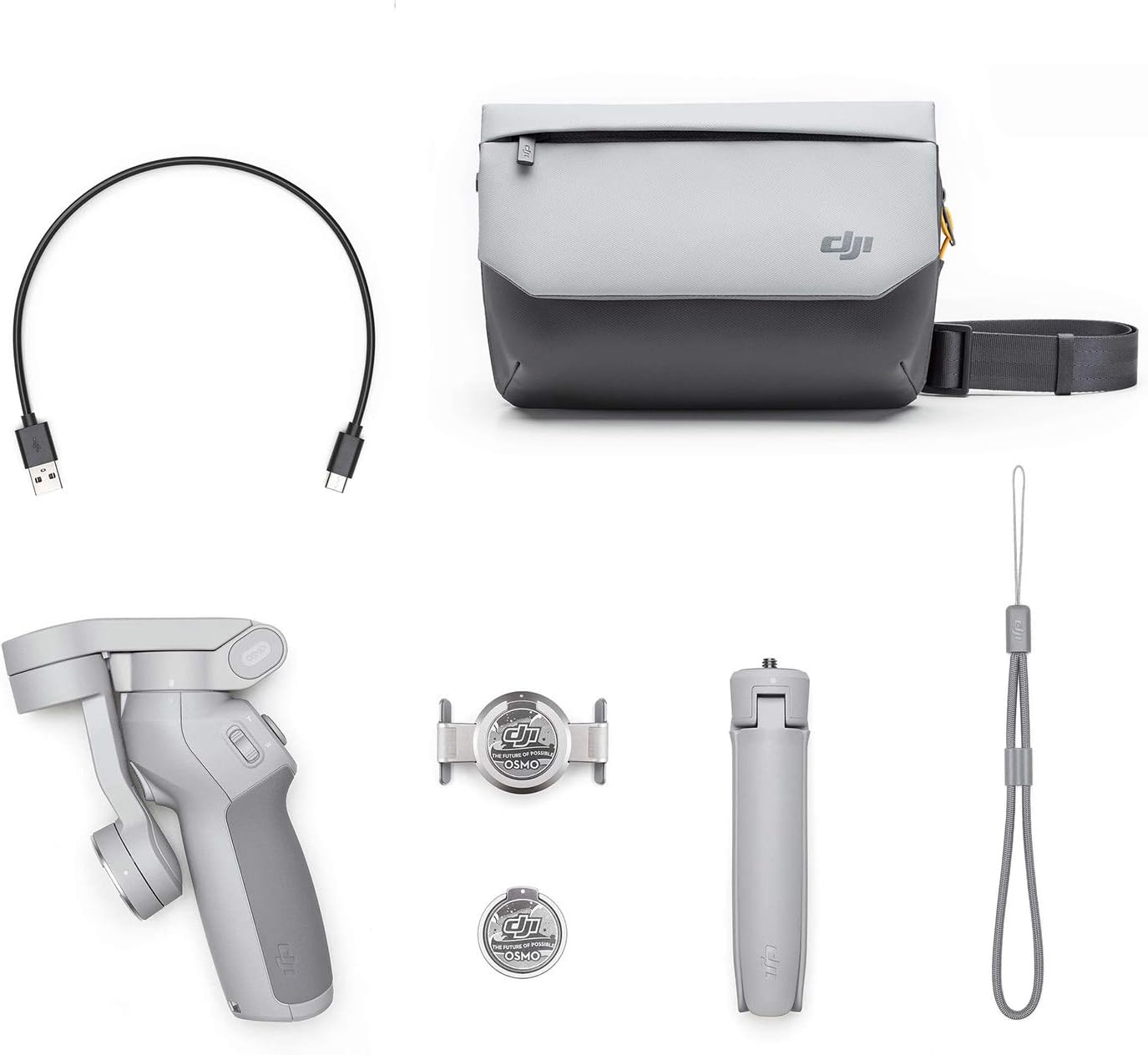 OM 4 Combo Include DJI Sling Pouch and Grip Tripod Handheld 3-Axis Smartphone Gimbal Stabilizer Vlog YouTube Live Video for iPhone Android