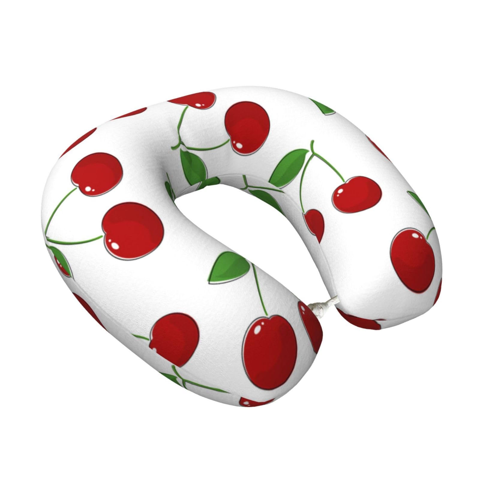 LKYMOH Sweet Cherry Pattern, Travel Neck Pillow U-Shaped Memory Neck Support Soft Comfortable With Washable Cover For Airplane Car Traveling and Office