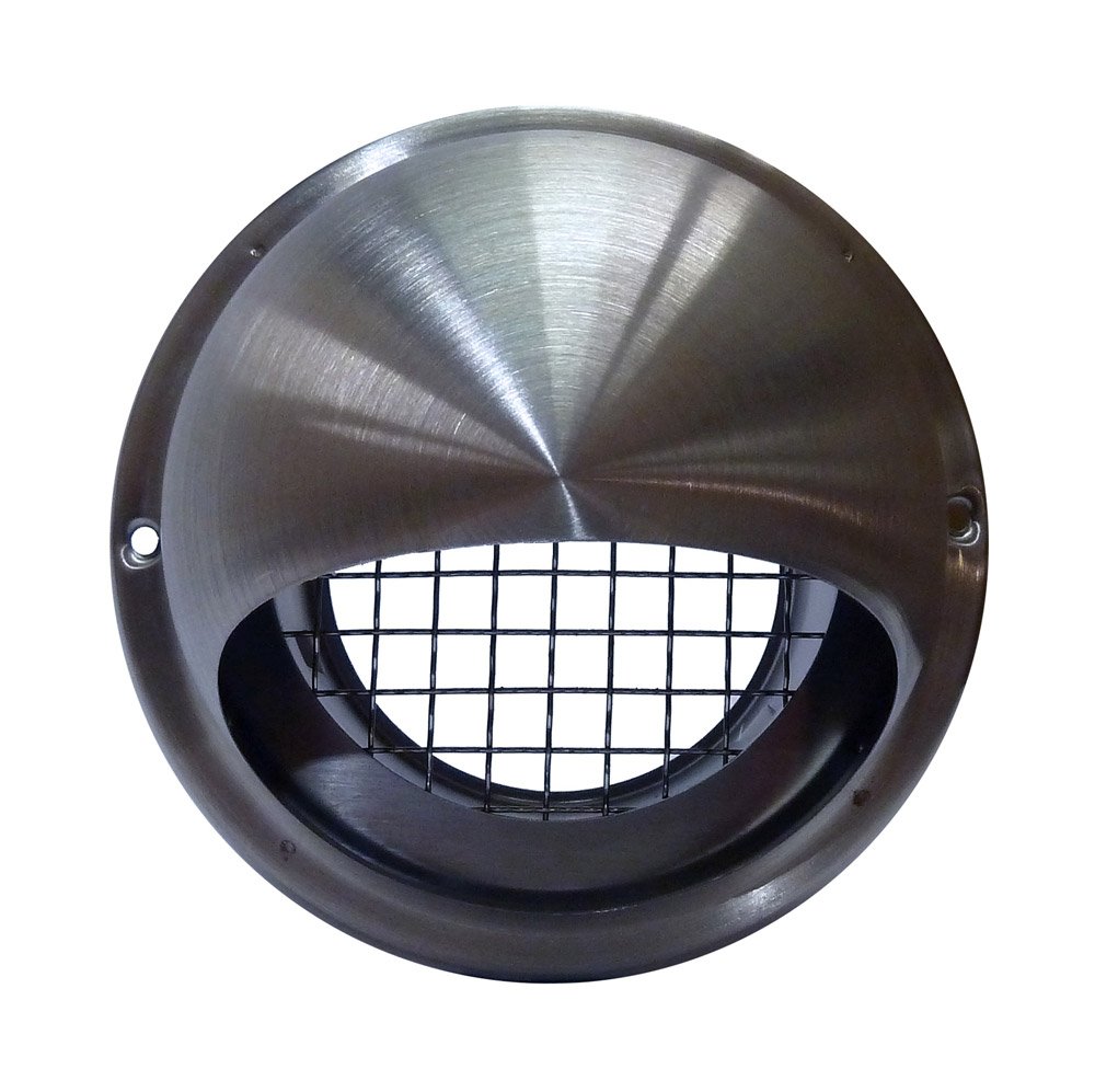 Airflow 125mm Stainless Steel Wall Cowl Vent with Louvres & Bird Mesh, Weather-Resistant Air Vent Cover for Intake & Exhaust
