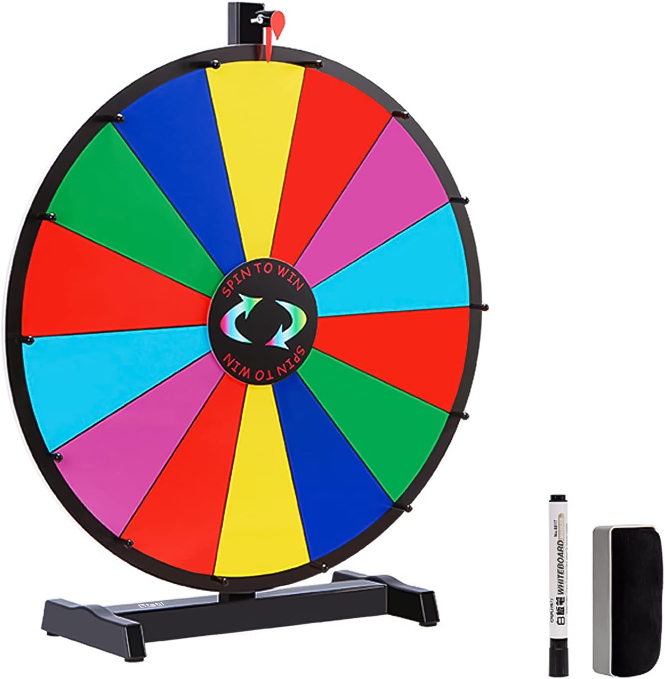 Btstil Tabletop Spinning Prize Wheel, 14 Color Slots, Color Prize Wheel