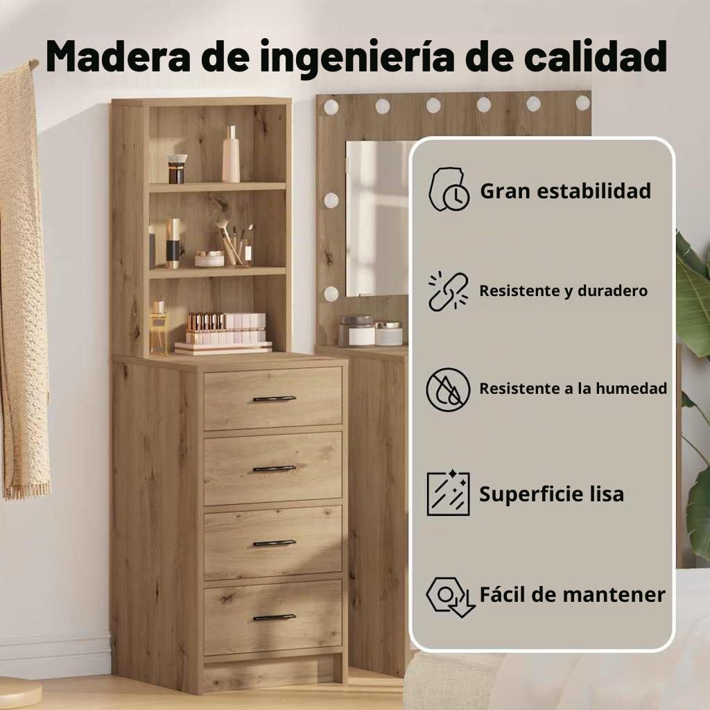 vidaXL Alacena Roble Artisan 40 x 41 x 135 cm Madera de ingeniería | Mucho espacio para tus cosas, Un look moderno que se adapta a cualquier decoración, Hecho de madera elaborada para que dure
