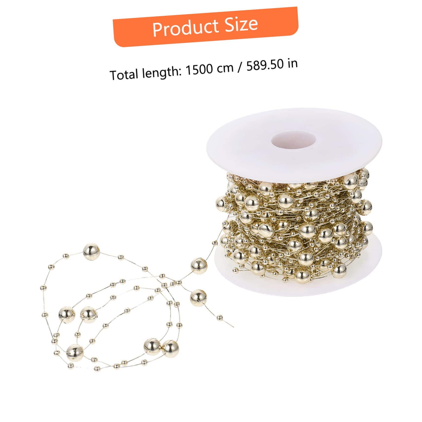 3rollen Dekorative Perlenkette Für Hochzeit Und -projekte Galvanisierte Schmuckperlen Hochwertige Bead Chain Für Festliche Anlässe Und Bastelarbeiten