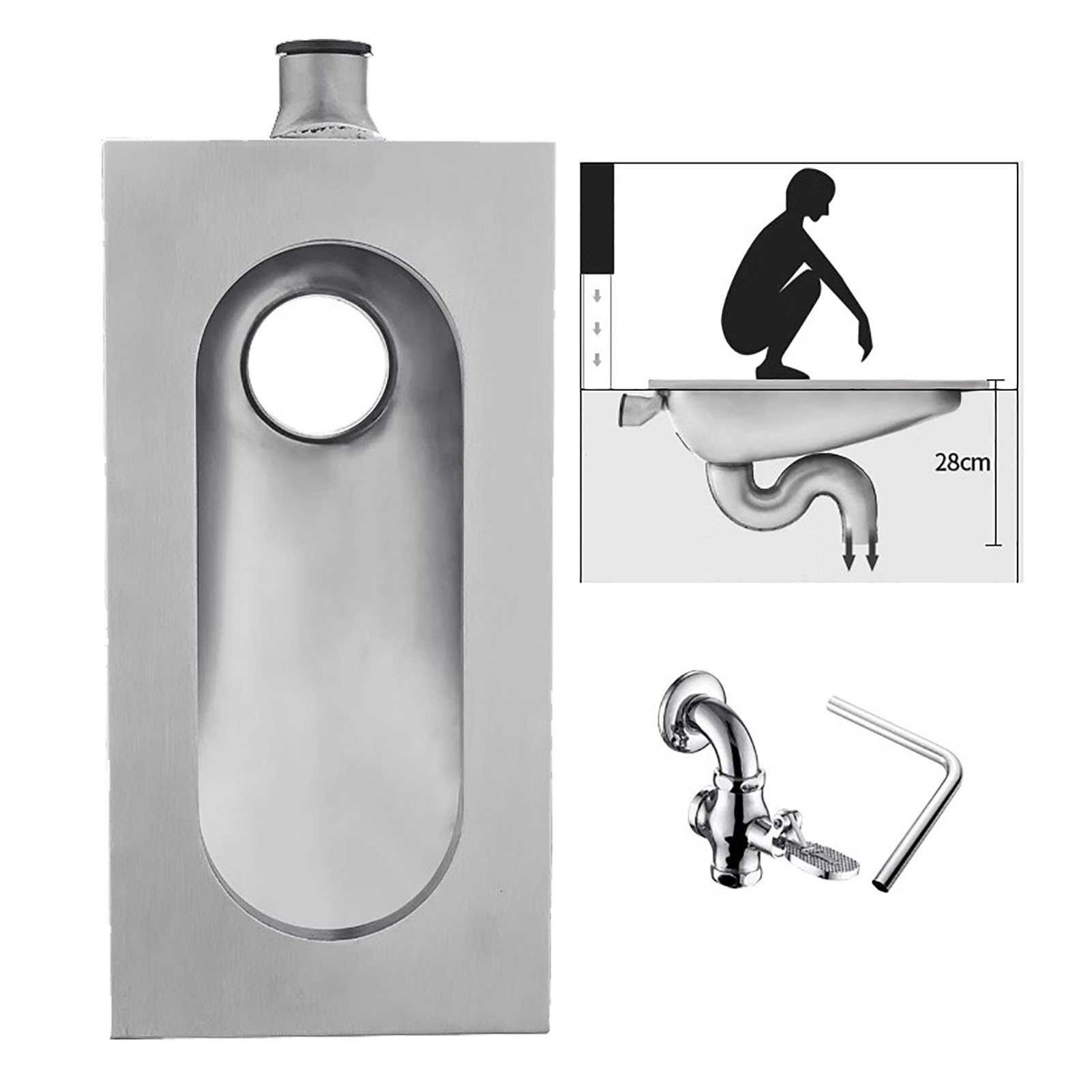 Inodoro compacto de acero inoxidable para ganar espacio en baños diminutos