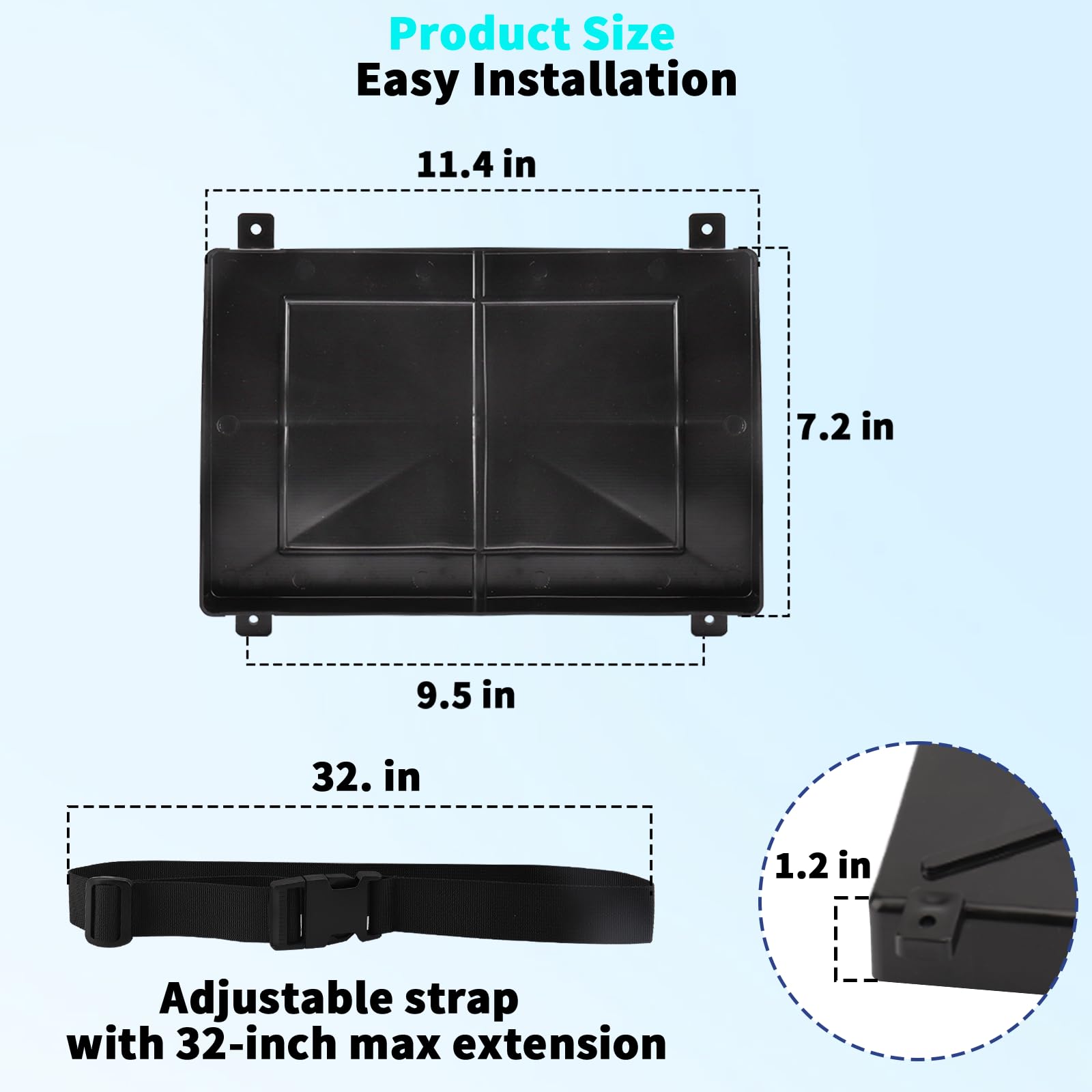 Lot de 2 plateaux de batterie pour bateau, camping-car, automobile et plus encore, boîtier de batterie antidérapant pour batteries série 24