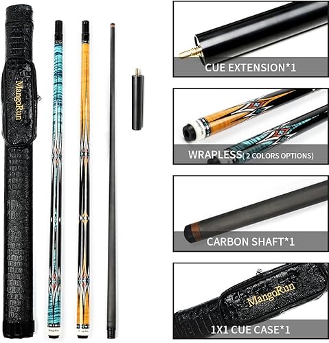 Miniatura 2 de Palo de taco de piscina de fibra de carbono de 0.492 in de baja desviación de billar con poca extensión