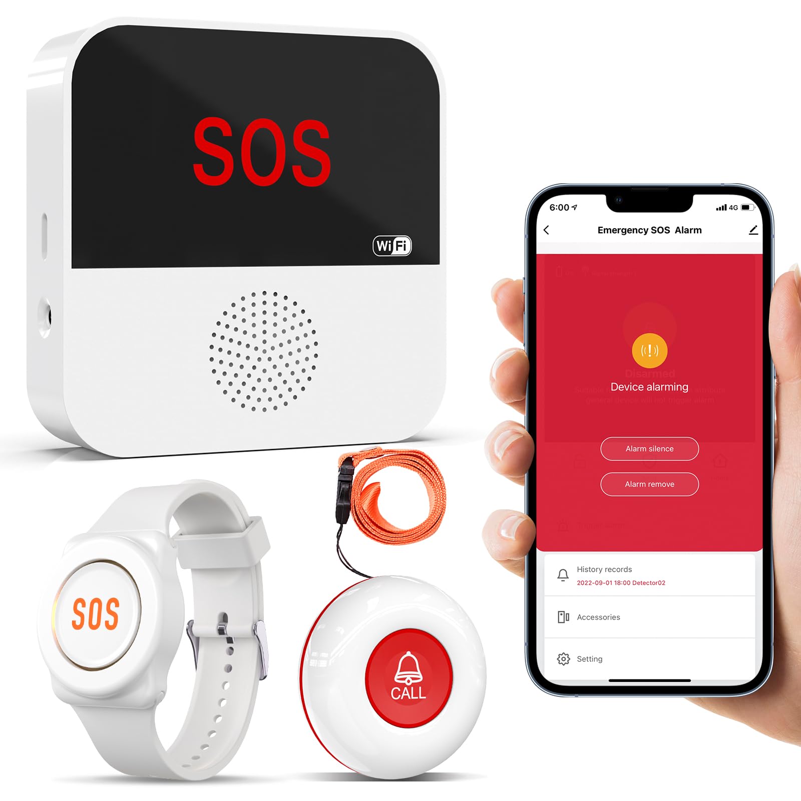 ChunHee Pulsante di chiamata di emergenza per anziani Tuya WiFi Smart Senior Sistema di allarme di emergenza
