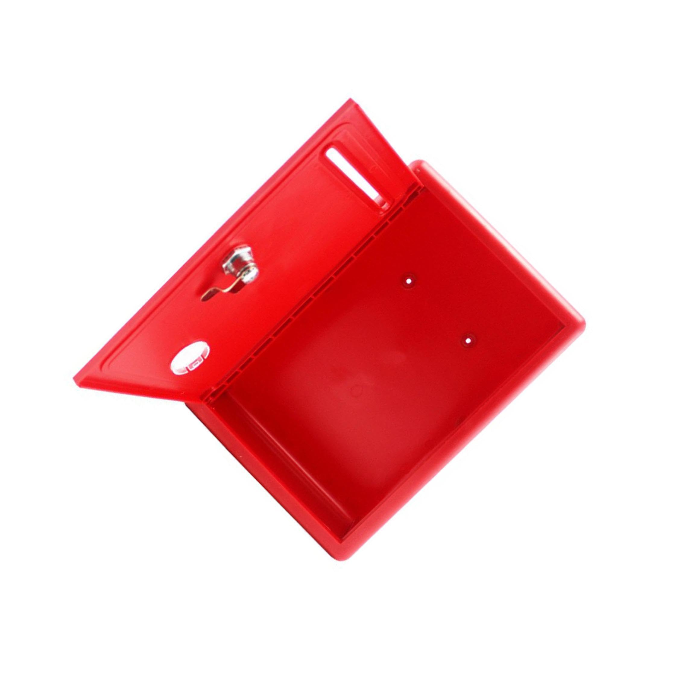 Robuster, abschließbarer Beschwerdekasten mit Sichtfenster, ideal für Büros, als Spendenbox oder wasserdichte Beschwerdebox, Rot