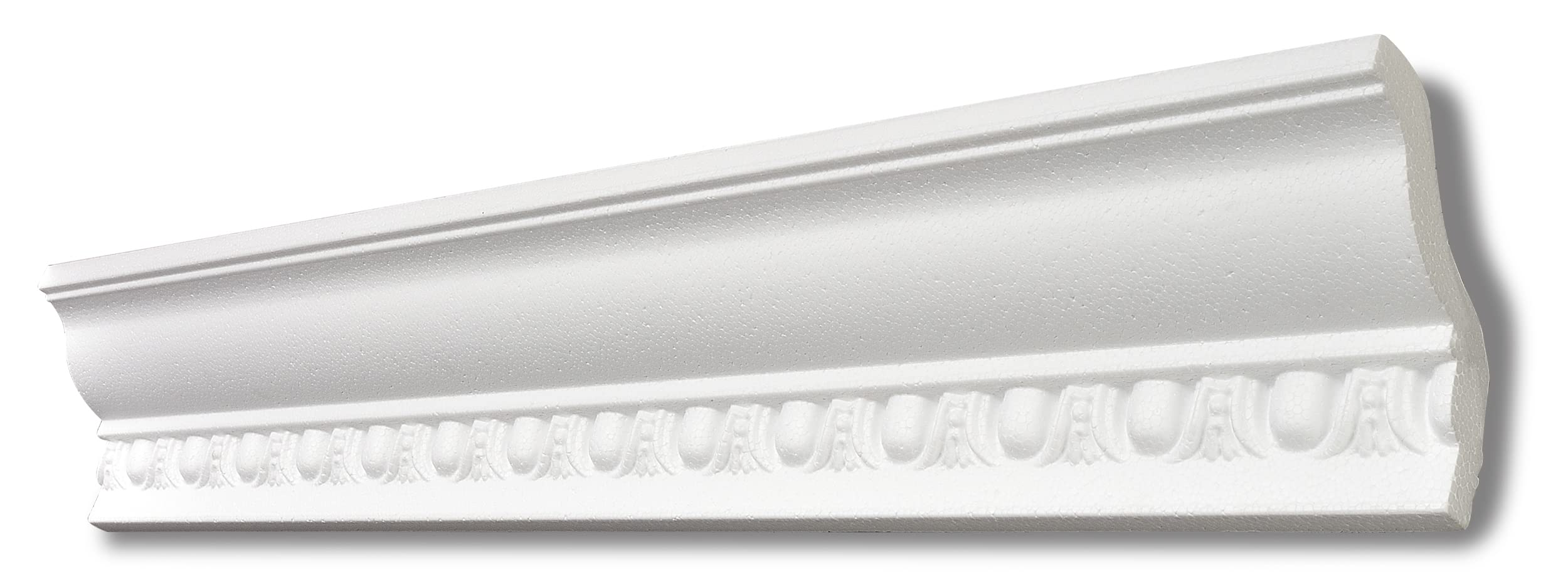 Decosa Stuckleiste G4 Giselle - Deckenleiste in Weiß - 10 Leisten à 2 m Länge = 20 m - Zierleiste aus Styropor 70 x 80 mm - Für Decke oder Wand