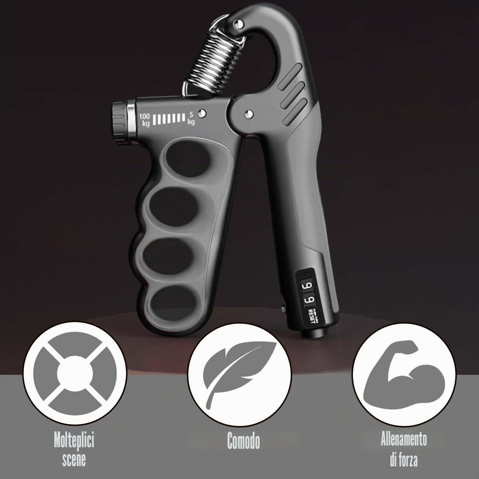 Hand Grip Resistenza Regolabile 5-100kg, Allenamento della Forza di Presa con Contatore, Attrezzo per Esercitare Le Dita, Resistenza regolabile 5-100 kg pinza manuale per allenamento muscolare