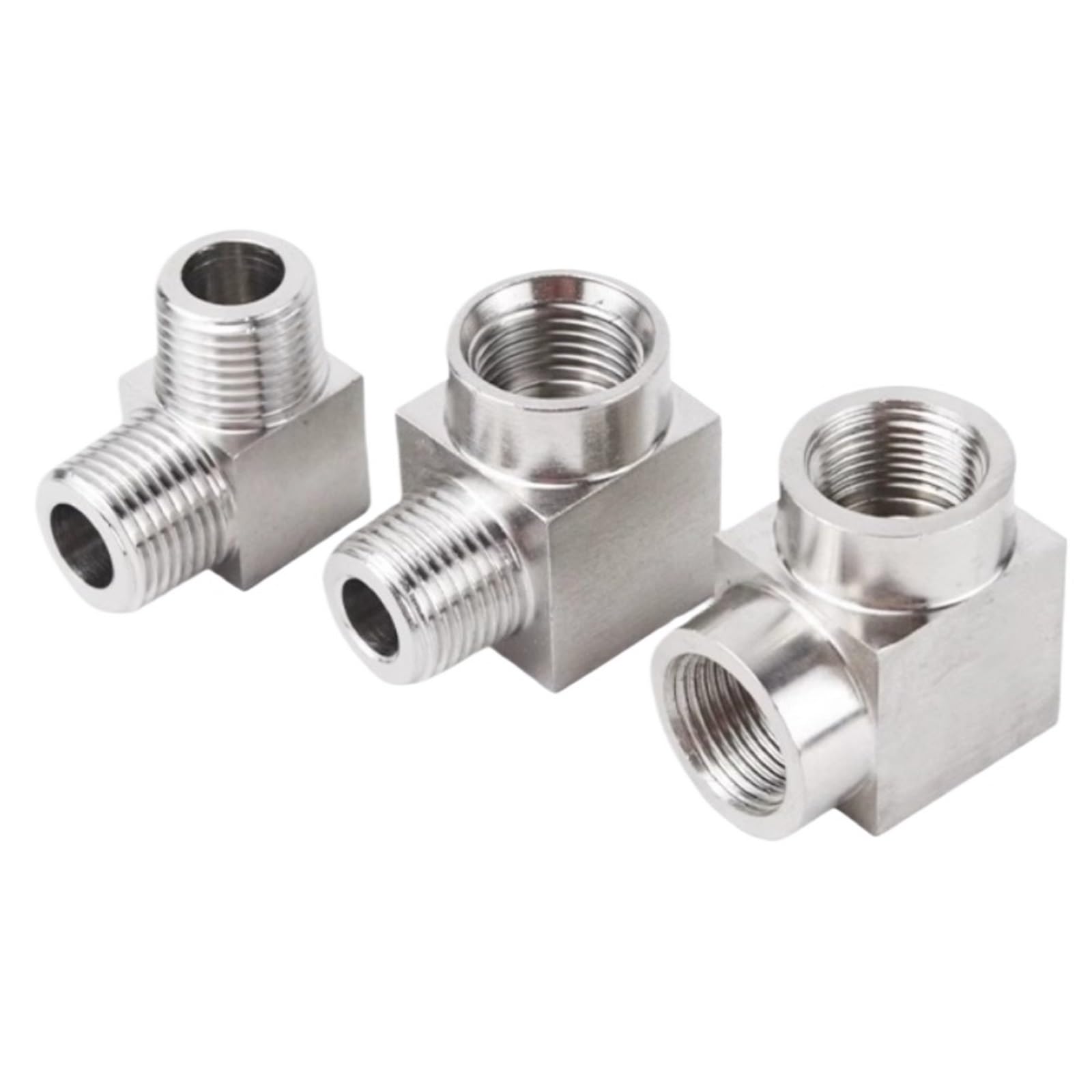 Raccord de tuyau haute pression 1/8", 1/4", 3/8", 1/2", 3/4", 1 BSPT NPT femelle/mâle, coude à 90 degrés, raccord en acier inoxydable 304 for eau et gaz(Female To Female,BSP,1/4")