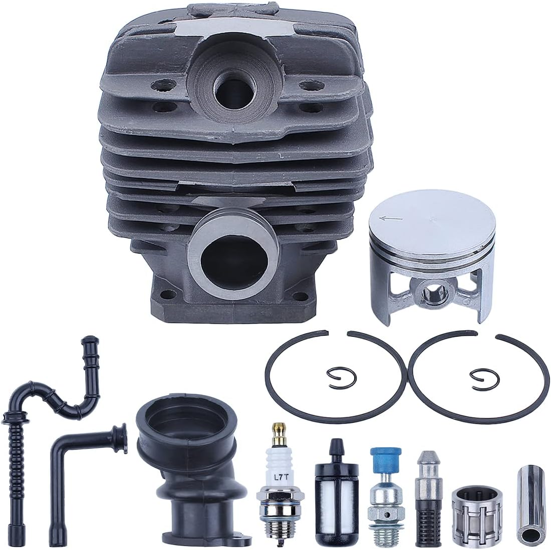 48mm Cylinder Piston Kit for MS360 036 034 Chainsaw Intake Manifold Needle Bearing Oil Filter Replacement Rebuild Parts