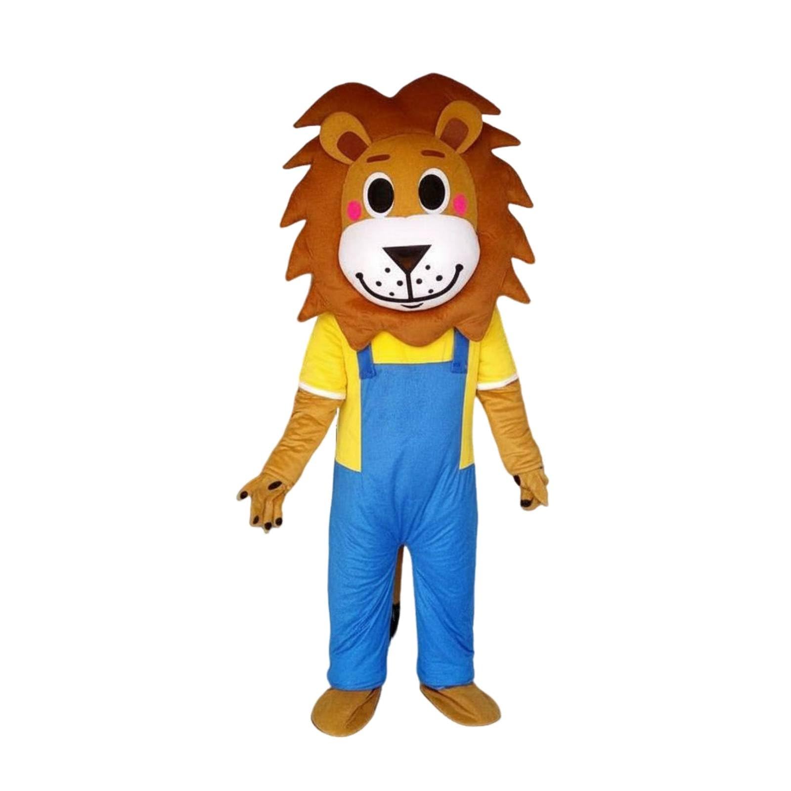 TISHITA Costume Lion Mascotte Déguisement Combinaison Tenue avec Tête Style Amical Ensemble Complet Convient aux Anniversaires Enfants Kermesses Fêtes Locales, 175-185cm, Lion B