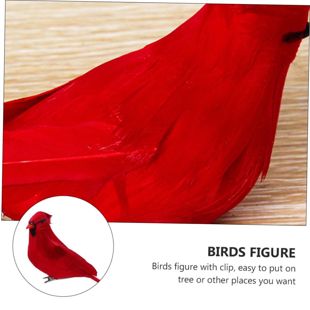 ABOOFAN 2 Sets Künstliche Vögel Für Dekorationen Weihnachtsvögel Mit Clip Kardinal Ornament Für Weihnachtsbaum 12 Stück * 2