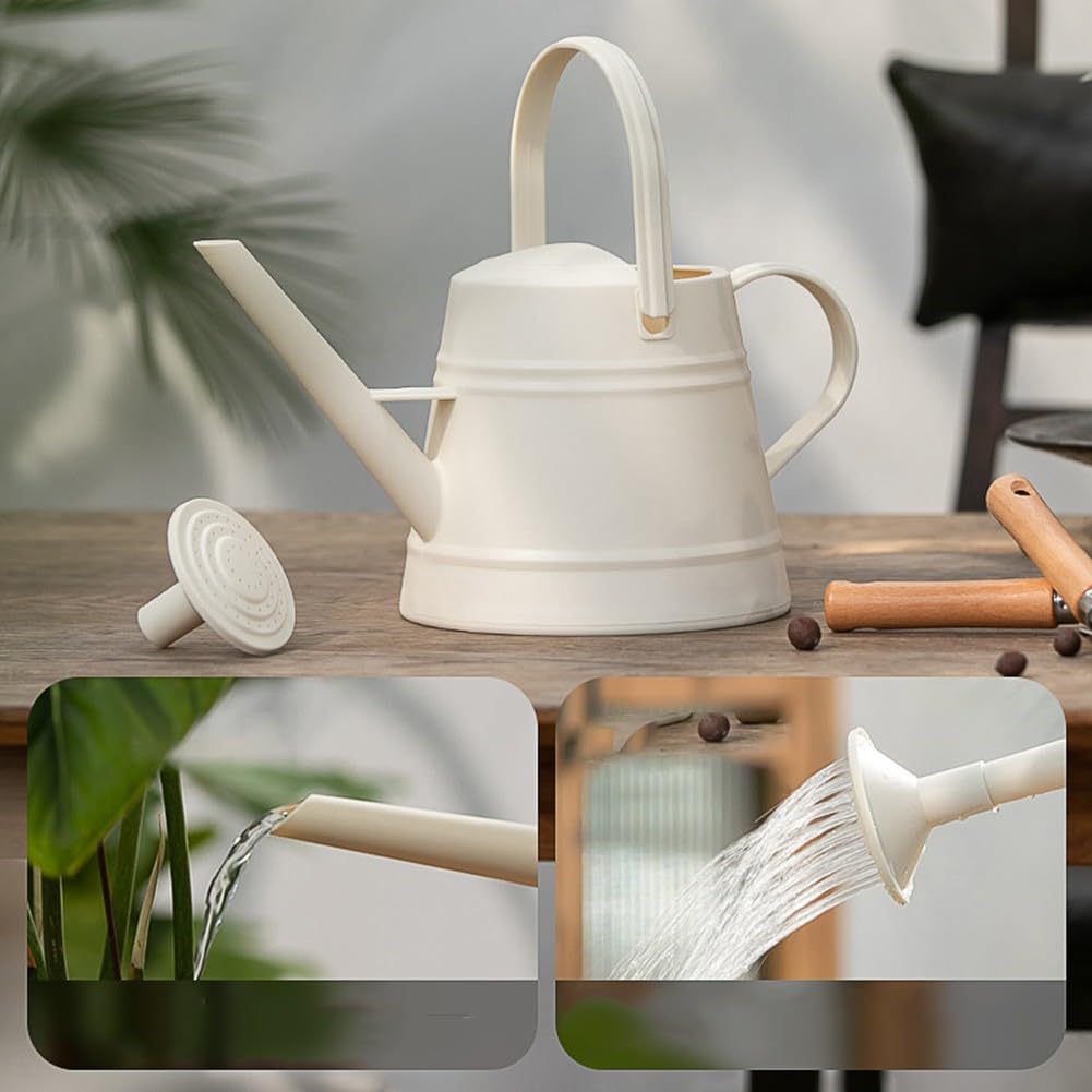 Gie?kanne 3,8L mit langem Ausguss, robuste Gartenkanne aus dickwandigem PP-Kunststoff, ergonomischer Griff und Abnehmbarer Brause f¨¹r Zimmerpflanzen und Balkon