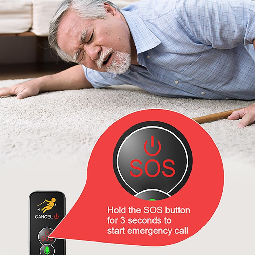 Collana di chiamata di emergenza, dispositivo di posizionamento GPS, chiamate vocali intelligenti 4G, impermeabile, rilevamento di cadute per anziani, demenza, Alzheimer, pazienti autistici