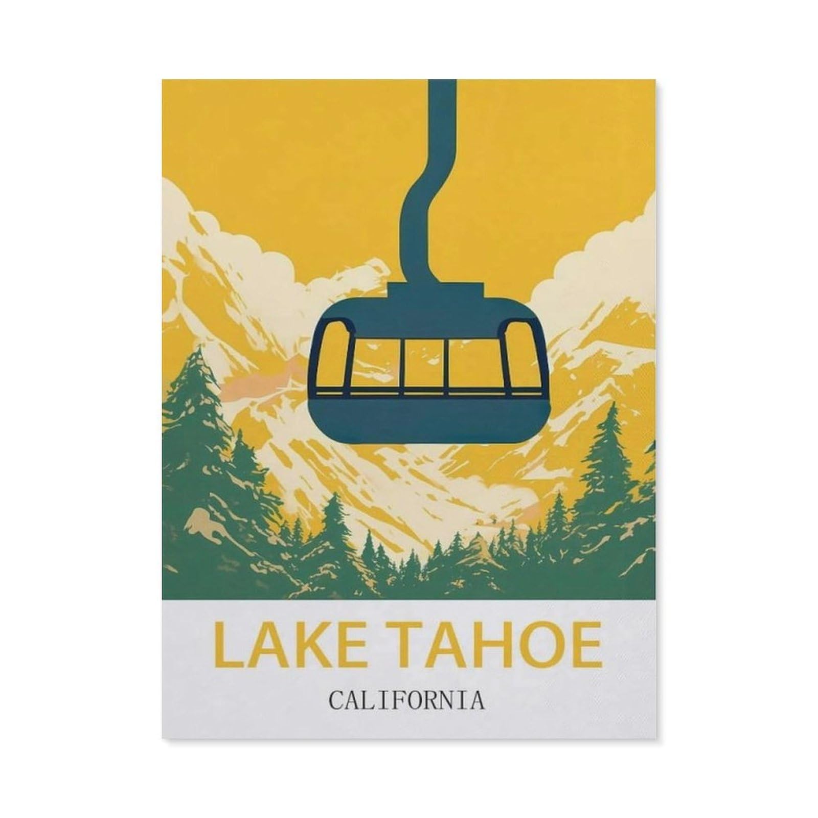 Vintage Wall Decor Metal Poster Plaque，Lake Tahoe California
