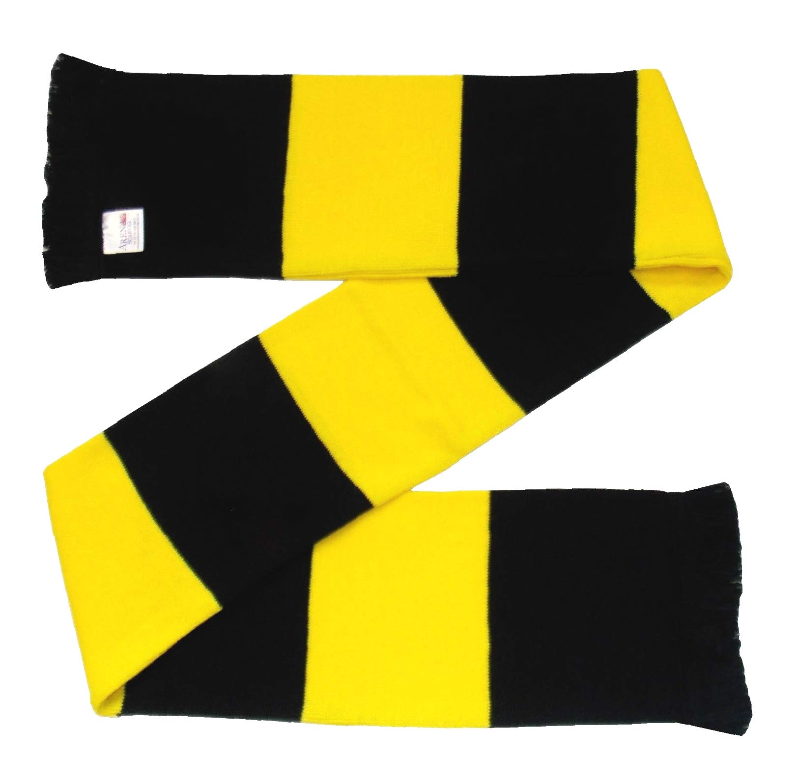 Arena Scarves Black and Yellow Retro Style Bar Scarf