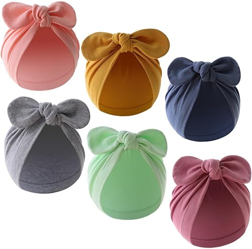 Miniatura 2 de 6 sombreros de bebé recién nacido, gorro suave lindo para niños y niñas de 0 a 6 meses