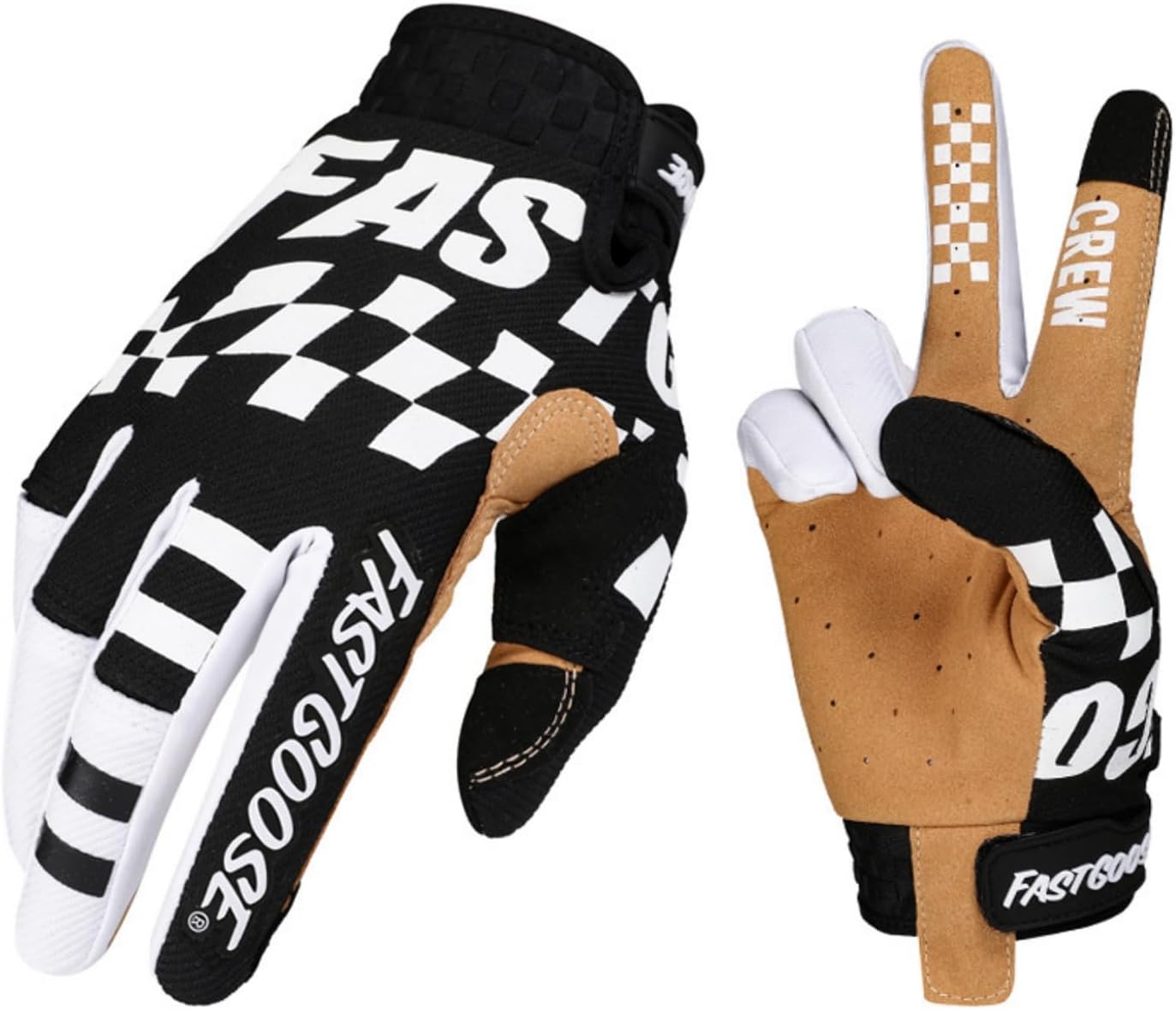 Square Grid MTB Cool Motorcycle Bicycle Full Finger Off-Road Racing Gloves Outdoor Sports for Men Women & Mountaineering Medium black image 2 of 5 B0CH5H6GQ7