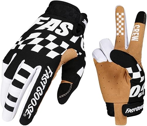 Miniatura 2 de Cuadrícula cuadrada MTB Cool motocicleta bicicleta dedo completo Off-Road Racing Guantes deportes al aire libre para hombres mujeres y montañismo