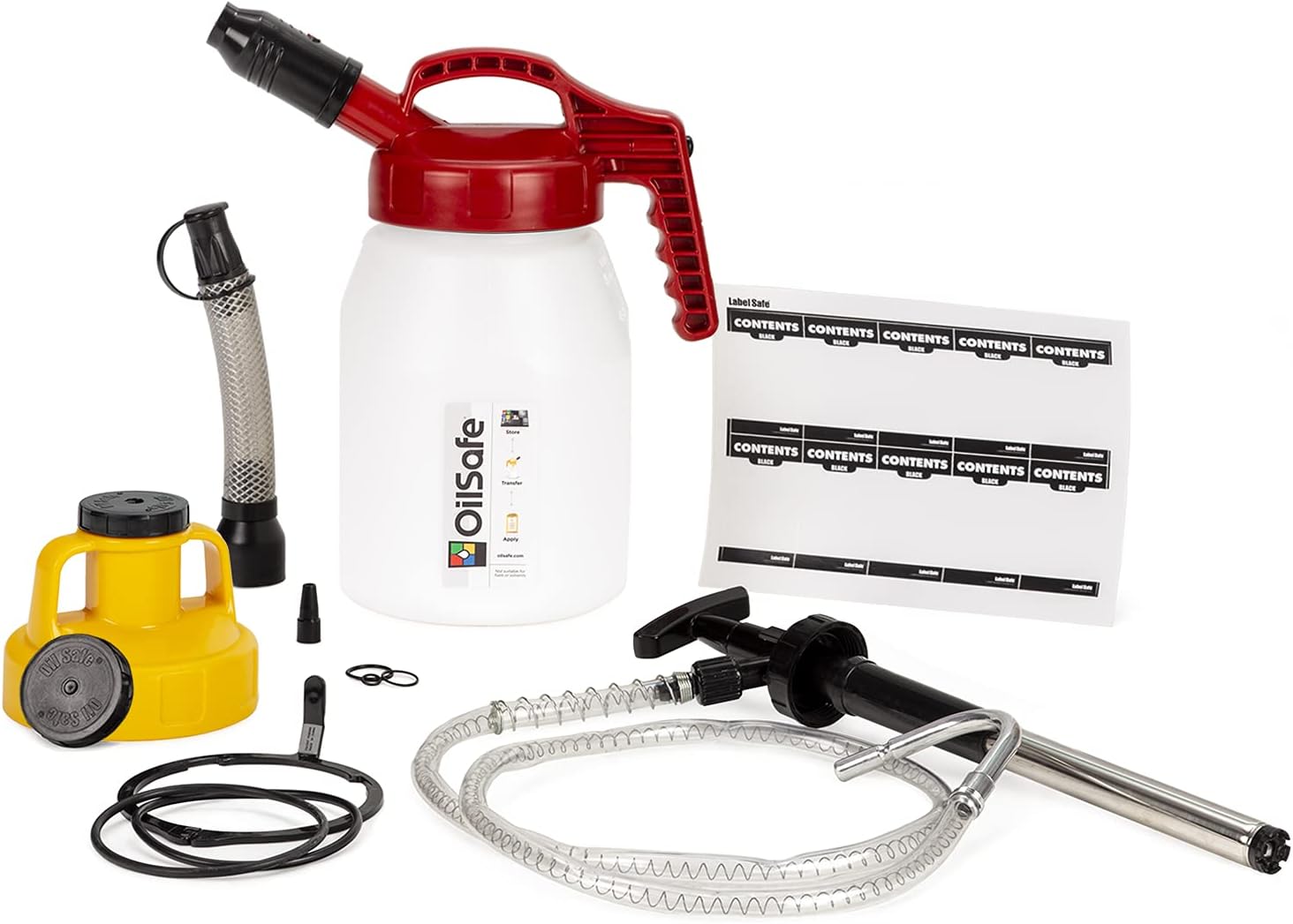 | 5 Liter Oil Drum Master Kit with Red Stumpy Spout Lid and Yellow Utility Lid