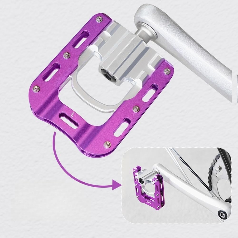 Honseadek Pedales de bicicleta plegables de 9/16 pulgadas, aleación de aluminio con rodamientos sellados, diseño de plegado rápido para bicicletas Brompton y plegables, antideslizantes para
