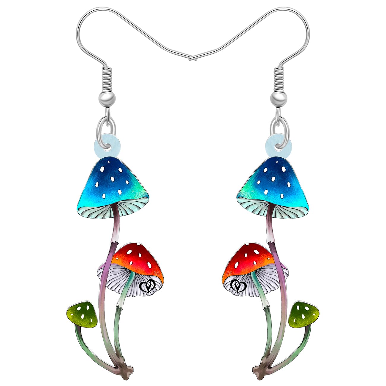 BONSNYSweet Floral Acrylic Dangle Mushroom Earrings for Women Jewelry Gifts Novelty Funny Charms