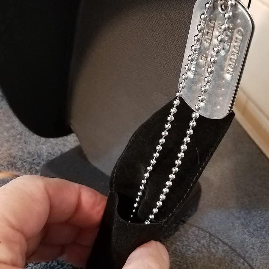 VENICEBEE® Best Stainless Steel Ball Chain Medical Grade 316L Surgical Metal Long Dog-Tag ID Military Necklace 28" INCHES 2.4MM Wide Resizable Standard Chain 28 inch + Pouch HYPOALLERGENIC LEAD-FREE - Image 6