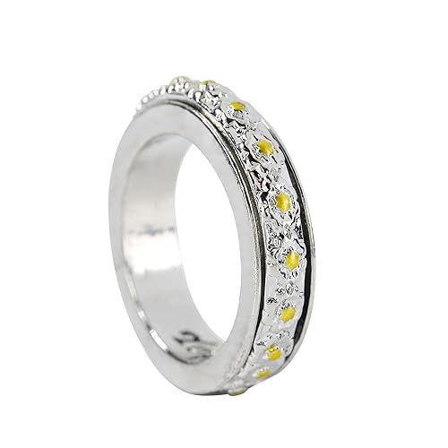 Sunflower Ring Spiner Ring Fidget Ring Birthday Gift, Memorial Gift, Gift For Her (11 US) disponible en Yaxa Peru