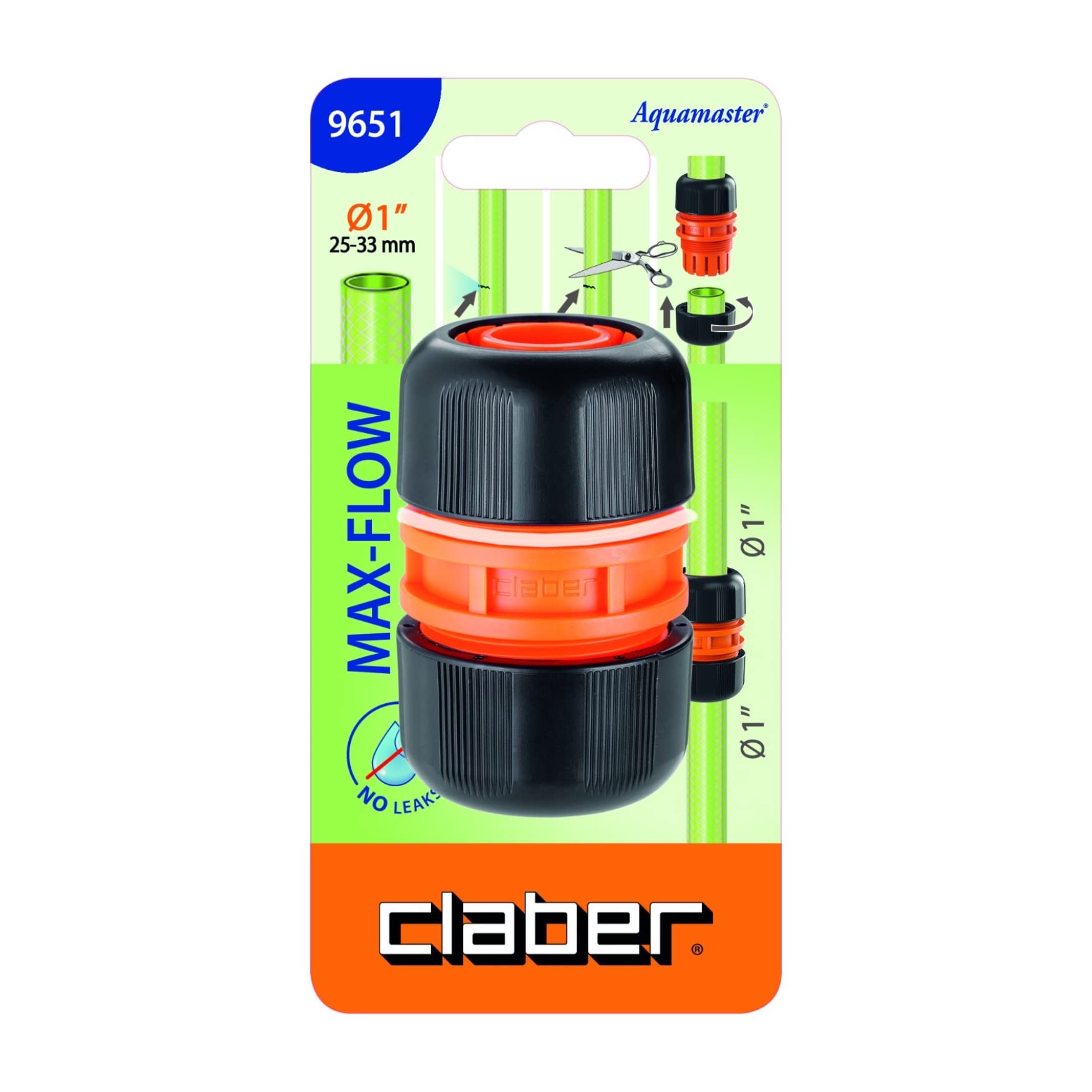 Claber 9651 Max-Flow Fitting, Black
