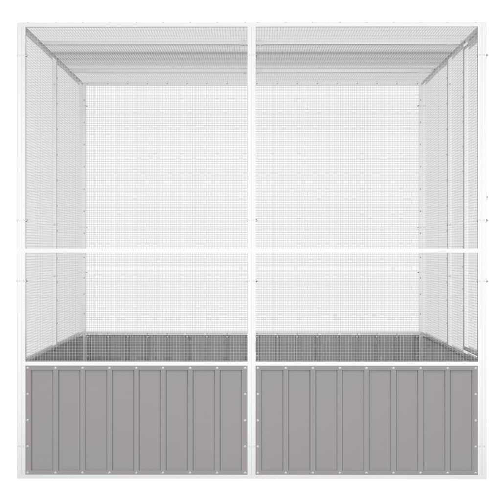 vidaXL Jaula de Pájaros Aves Pajareras Palomas Casita Acero Galvanizado Gris