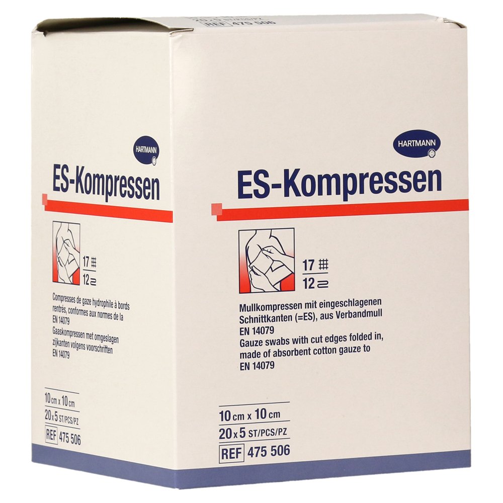 Hartmann ES-Kompressen steril, 10 x 10 cm – Großpackung (100 Stück) – PZN 06454133