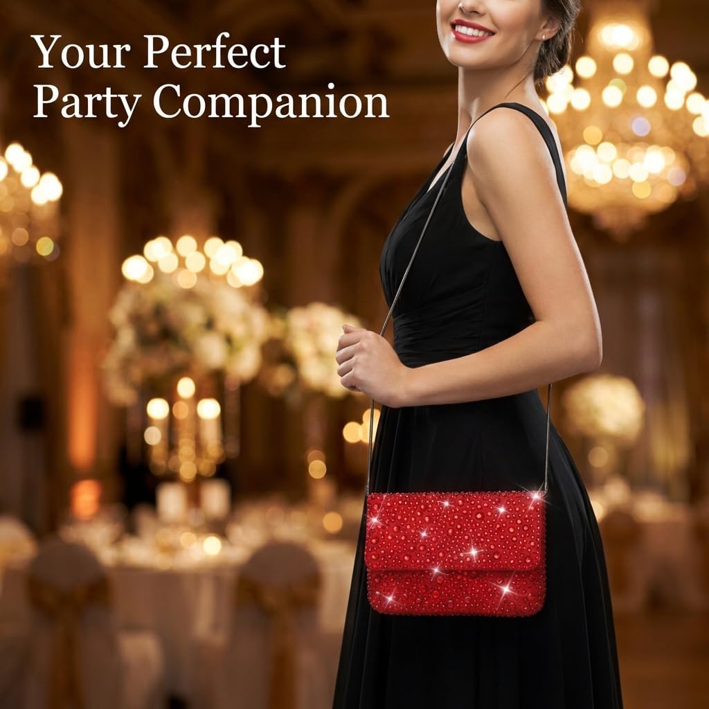 Evening Clutch Purses for Women Ladies Sparkling Wedding Crystal Rhinestone Bag