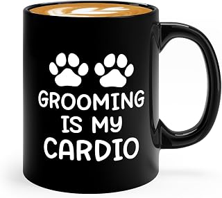 Flairy Land Dog Groomer Coffee Mug 11oz Black -Grooming is my - Dog Groomer Gifts Pet Groomer Pomeranian Supplies Poodle Grooming Thank You Gifts