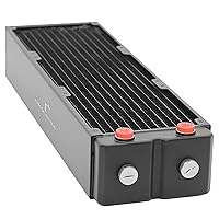 Vista 17 de Dracaena.io 360mm - 28mm/1.1 pulg. de espesor Radiador de computadora, Refrigerador de agua de cobre de 14 tubos para disipador de calor de CPU