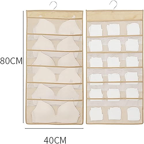 Miniatura 2 de Bolsa colgante de almacenamiento para brasier con 24 bolsillos de malla organizador de ropa interior estante colgante para armario estante de pared