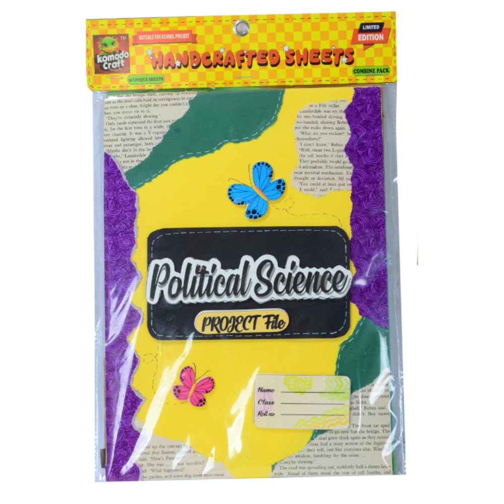 Komodo Handcrafted Project Sheets/Political Science / A4 Size / 180 GSM/Pack for 10 /Ideal for School Project, Stationery-picture-17
