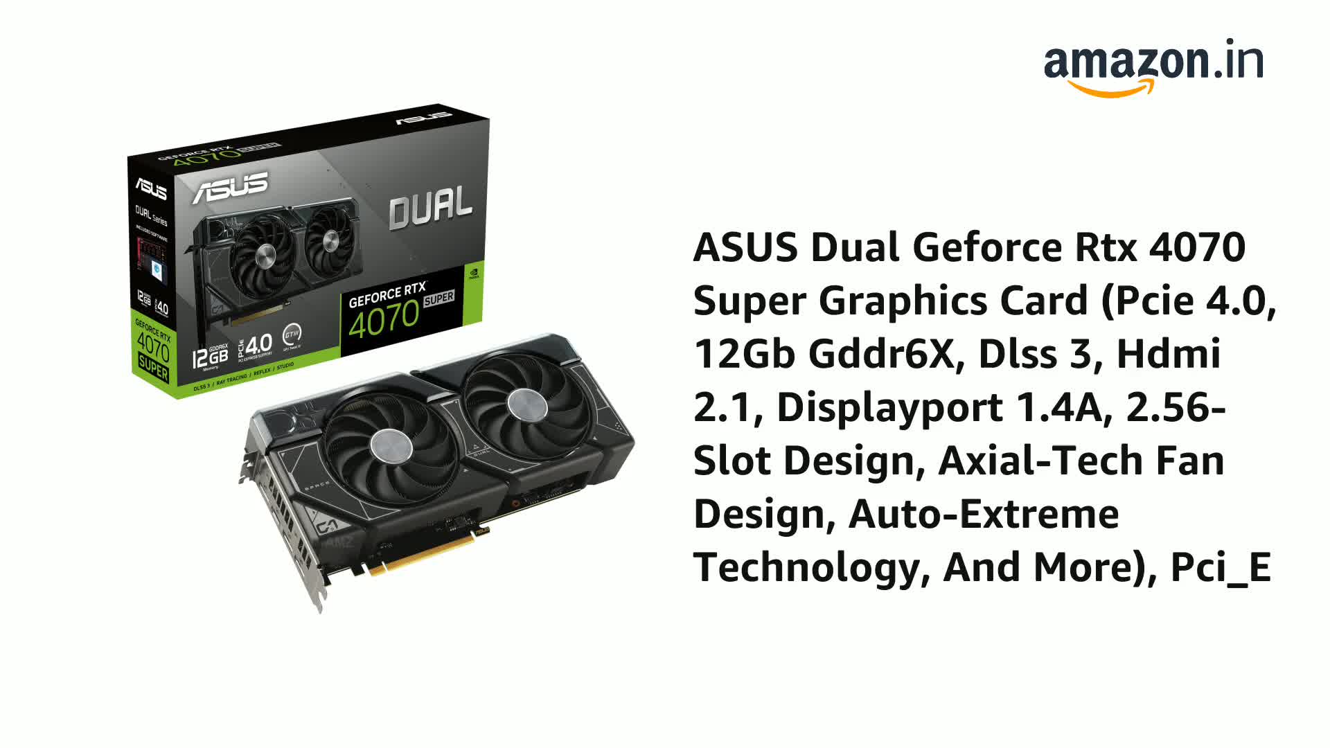 グラフィックボード・グラボ・ビデオカード ASUS Dual GeForce RTX 4070 SUPER 81cl8Wsp0uL._AC_SY200_QL15_.jpg